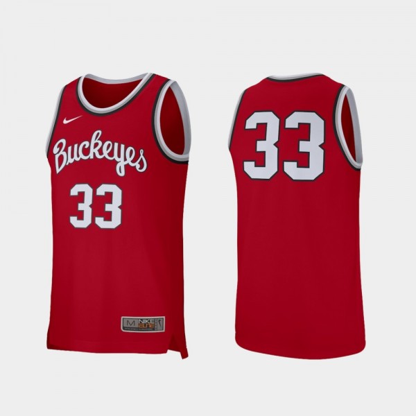 Ohio State Buckeyes Men's #33 Scarlet Retro Performance College Basketball Jersey 2404OIGA5